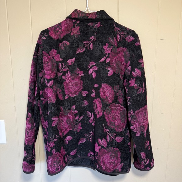 Vintage Womens Romantic Floral Textured Blazer Jacket Size 12 Career Business - Picture 4 of 15